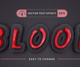 Bloody editable text effect vector
