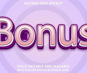 Bonus text effect vector