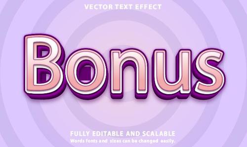Bonus text effect vector