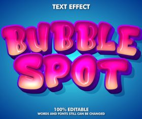 Bubble spot 3d editable text effect font vector