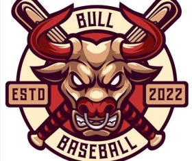 Buffalo head baseball vector