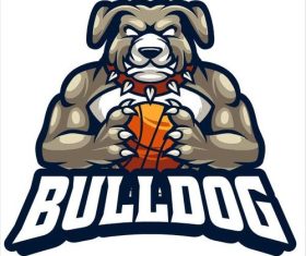 Bulldog basketball vector