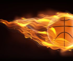 Burning basketball vector