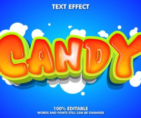 Candy 3d editable text effect font vector