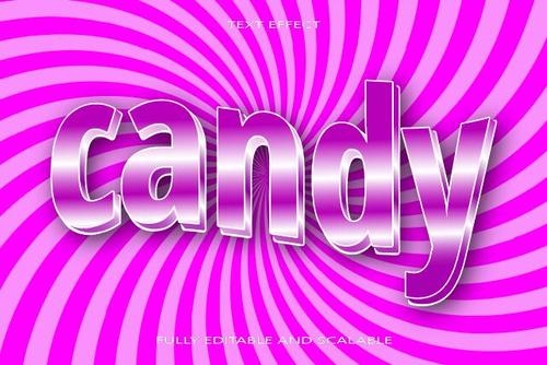 Candy emboss editable text effect vector