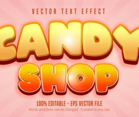 Candy shop editable text effect font vector
