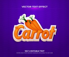 Carrot effect text editable vector
