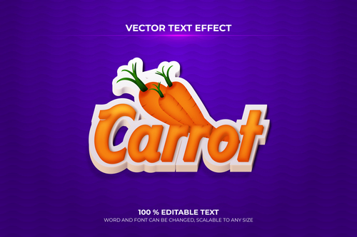 Carrot effect text editable vector