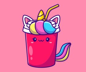 Cartoon animal shaped beverage cup vector