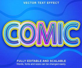 Cartoon comic text effect editable vector