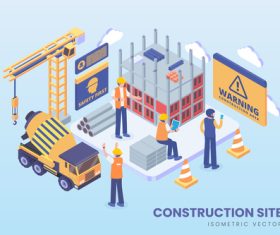 Cartoon construction site vector