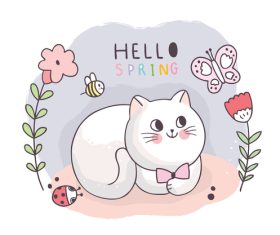 Cat cartoon illustration vector