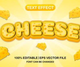 Cheese effect text editable vector