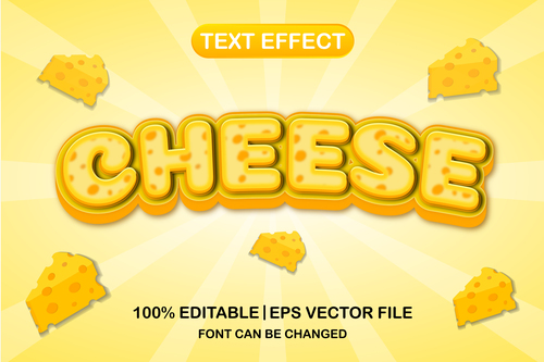 Cheese effect text editable vector