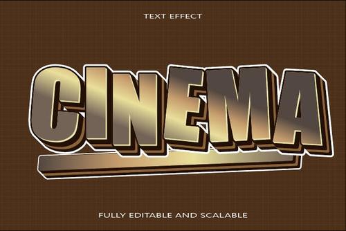 Cinema emboss editable text effect vector