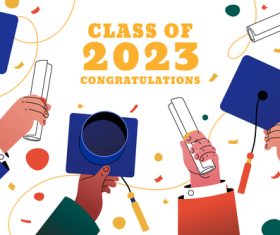 Class of 2023 congratulations vector