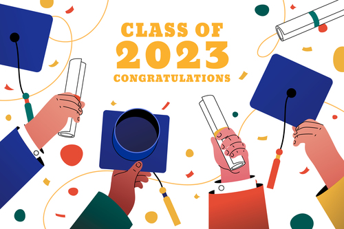 Class of 2023 congratulations vector