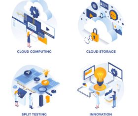 Cloud computing concepts illustration vector