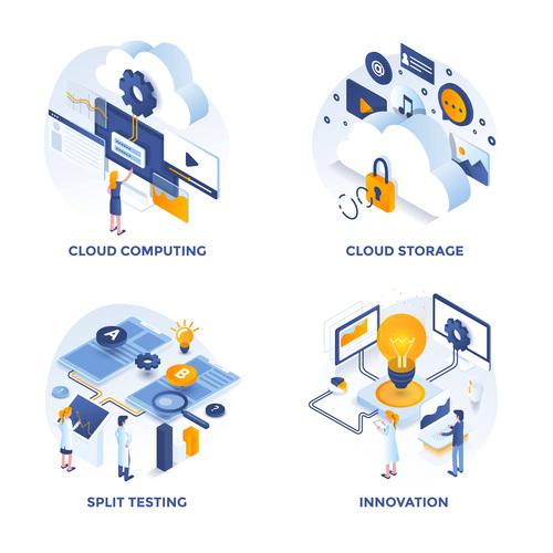 Cloud computing concepts illustration vector