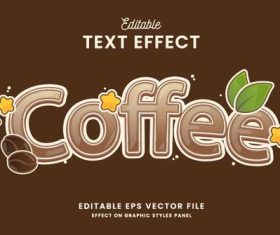 Coffee text effect vector