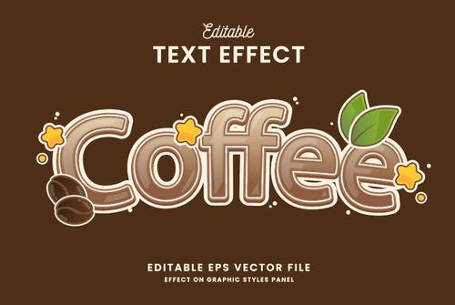 Coffee text effect vector