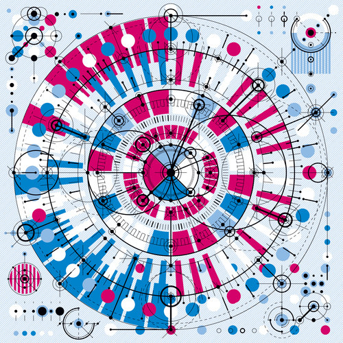 Colored circle futuristic background vector