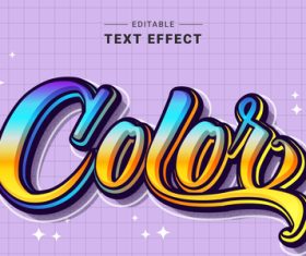Colos 3d editable text style vector