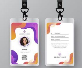 Colour realistic employee identity card vector