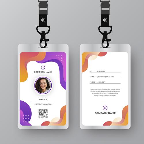Colour realistic employee identity card vector