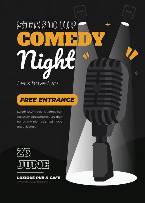 Comedy night poster vector