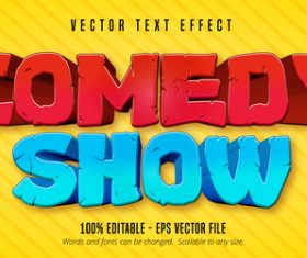 Comedy show editable text effect font style vector