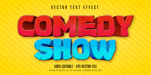 Comedy show editable text effect font style vector