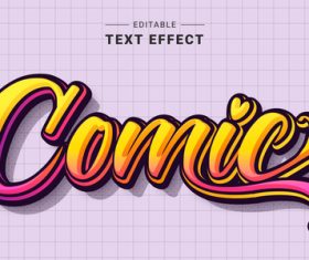 Comie 3d editable text style vector