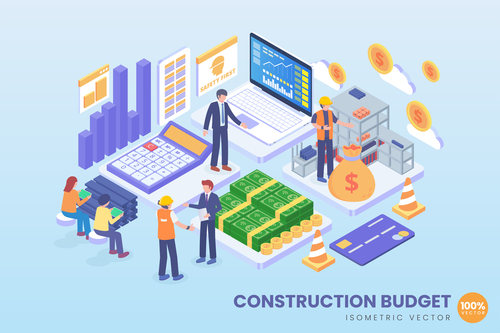 Construction budget cartoon vector