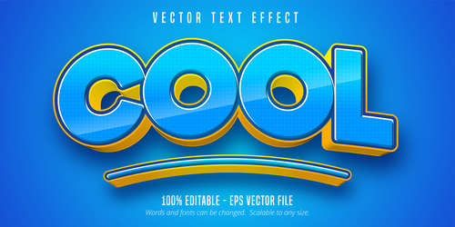 Cool editable text effect font style vector