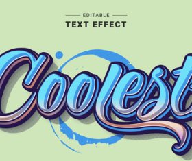 Coolest 3d editable text style vector