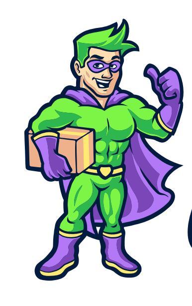 Courier superhero cartoon vector