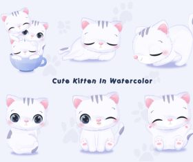 Cute kitten vector