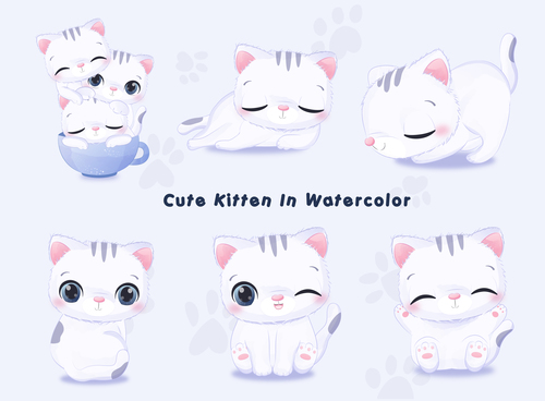 Cute kitten vector
