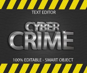 Cyber emboss editable text effect vector