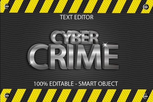 Cyber emboss editable text effect vector