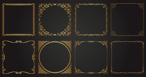 Decorative golden frames vector