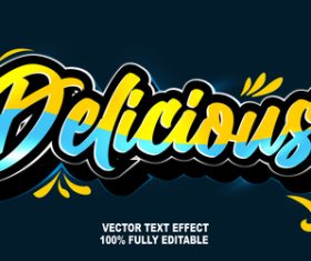 Delicious editable text vector