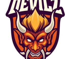 Devil sport and esport mascot character logo vector
