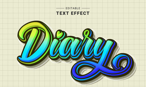 Diasy 3d editable text style vector