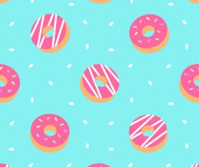 Donut pattern blue background vector
