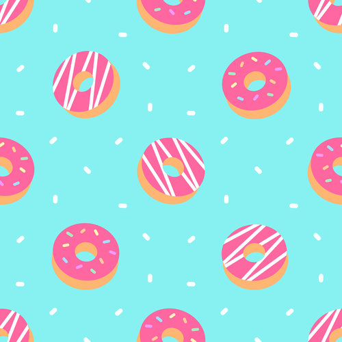Donut pattern blue background vector