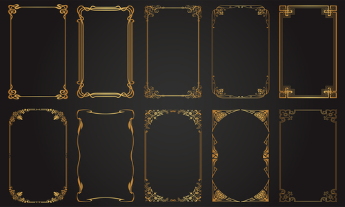 Exquisite frame vector gold