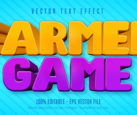 Farmer game editable text effect font style vector