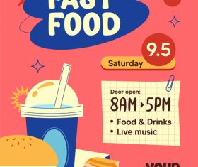 Fast food festival flyer vector